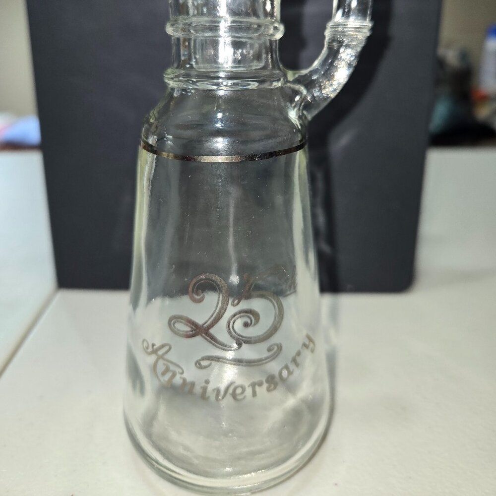 Vintage Anchor Hocking 25th Anniversary Vinegar Cruet